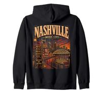 Panorama du Centre-Ville de Nashville, Tennessee Music City Sweat à Capuche