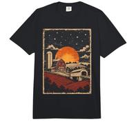 Panorama du Coucher de Soleil sur Les Terres agricoles du comté de Lancaster en Pennsylvanie Comfort Colors Adult Heavyweight T-Shirt