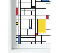 Panorama Film de Fenêtre Mondrian 39x200 cm - Adhesif Vitre Anti Occultant - Electrostatique
