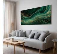 Panorama Impression sur Toile Encadré Abstrait Texture Marbre, Tableau Artistique Décoration Murale - Poster Moderne XXL pour Salon Chambre Bureau 120x60 cm