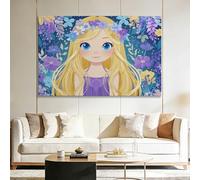 Panorama Impression sur Toile Encadré Buisson Fleurs Onirique Fée Cartoon, Tableau Artistique Décoration Murale - Poster Moderne XXL pour Salon Chambre Bureau 120x60 cm