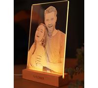 Panorama Lampe Personnalisée 15x22 cm- Lumineux Cadeau Original - Cadre LED avec votre Photo - Éclairage pour la Table de Chevet