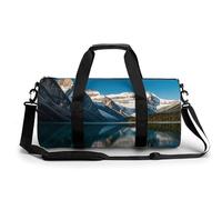 Panorama of The Lake Louise Mountains Sac de sport résistant à l'eau pour homme et femme Sac de voyage léger pour voyage, sport, blanc, 45 cm/22,9 cm/22,9 cm, blanc, 17.7in/9in/9in