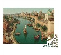 Panorama of The Médiéval Old Russe City Cadeau Unique Décoration Intérieure Jeu ÉduChatif Challenge Toy Adultes & Enfants des 14 Ans 1000pcs (75x50cm)