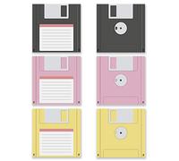 Panorama Paquet de 12 Sous Verres en Vinyle Disquettes 10x10cm