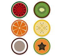 Panorama Paquet de 12 Sous Verres en Vinyle Fruit 10x10cm