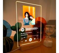 Panorama Plaque Spotify Personnalisée Led Blanc 21x30 cm - Veilleuse Original - Plaque Musique avec Photo - Cadeau Unique