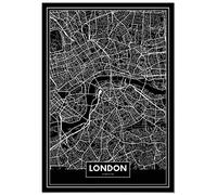 Panorama Poster Carte Noir de Londres 50 x 70 cm - Imprimée sur Poster 250gr - Villes du Monde Noir et Blanc - Affiche