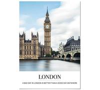 Panorama Poster Coucher du Phrase Ville de Londres 50 x 70 cm - Imprimée sur Poster 250gr - Villes du Monde - Affiche