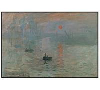 Panorama Poster Encadrée Claude Monet Impression, Soleil Levant 70x50 cm - Imprimé sur Papier Rigide - Tableau Décoration Murale - Affiche Moderne pour la Maison