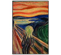 Panorama Poster Encadrée Edvard Munch Le Cri 50x70 cm - Imprimé sur Papier Rigide - Tableau Décoration Murale - Affiche Moderne pour la Maison