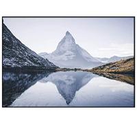 Panorama Poster Encadrée Mont Cervin 35x50 cm - Imprimé sur Papier Rigide - Tableau Décoration Murale - Affiche Moderne pour la Maison