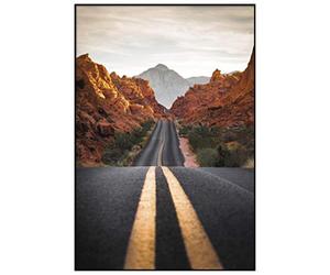 Panorama Poster Encadrée Parc d'état de Valley of Fire 70x100 cm - Imprimé sur Papier Rigide - Tableau Décoration Murale - Affiche Moderne pour la Maison