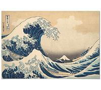 Panorama Poster Hokusai La Grande Vague de Kanagawa 30 x 21 cm - Imprimée sur Poster 250gr - Tableau Moderne pour la Maison - Affiche
