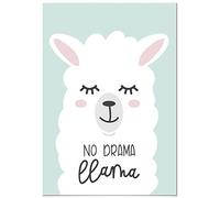 Panorama Poster pour Chambre de bébé ou d’Enfant No Drama Lama 35x50cm - Imprimée sur Poster 250gr - Décoration Murale Chambre Enfant - Affiche