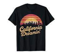 Panorama rétro du Coucher de Soleil de California Dreamin' T-Shirt