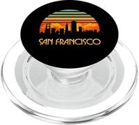 Panorama rétro Vintage du Coucher de Soleil sur Le Centre-Ville de Los Angeles PopSockets PopGrip pour MagSafe