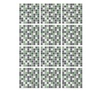 Panorama Stickers Carrelage Adhésif Cuisine 24 Pièces de 20x20cm Carrés Vert - Autocollant adhésif en Vinyle pour Carreaux muraux