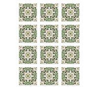 Panorama Stickers Carrelage Adhésif Cuisine - 48 Pièces de 15x15 cm Tuile Orientale Vert - Adhésif en Vinyle pour Carreaux