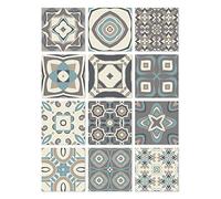 Panorama Stickers Carrelage Adhésif Cuisine Salle de Bain 8 Pièces de 100x10cm Modèle Hydraulique Bleu Autocollant en Vinyle pour Carreaux Muraux - Sticker