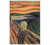 Panorama Tableau Edvard Munch Le Cri 21x30 cm - Impression sur Toile avec Châssis en Bois - Affiches Décoratives pour la Maison