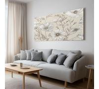 Panorama Tableau Encadré Botanique Fleur Sauvage Buisson, Art Mural XXL Moderne Salon - Photo sur Toile Peinture Décoration Maison - Horizontal 20x60 cm