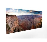 Panorama Tableau Grand Canyon du Colorado 3 Pièces 210x100 cm - Impression sur Toile avec Châssis en Bois - Affiche Decoration Murale Salon Moderne XXL