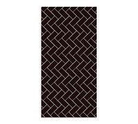 Panorama Tapis du Sol Cuisine Salle de Bain - Différentes Tailles - (Mosaïque de Briques Noires 60x110 cm)
