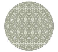 Panorama Tapis du Sol Vinyle Ronde Cuisine Salle de Bain - Différentes Tailles - (Lignes d'Étoiles Vertes 150x150 cm)