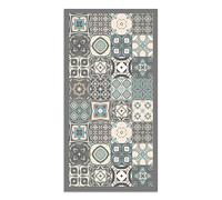 Panorama Tapis Vinyle du Sol Allée - Différentes Tailles - (Carreaux Ciments Bleu 60x200 cm)
