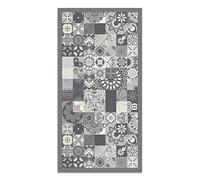 Panorama Tapis Vinyle du Sol Allée - Différentes Tailles - (Carreaux Ciments Cuisine Gris 60x200 cm)