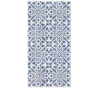 Panorama Tapis Vinyle du Sol Allée - Différentes Tailles - (Carreaux Ciments Géométrique Bleu 80x250 cm)