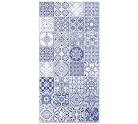 Panorama Tapis Vinyle du Sol Allée - Différentes Tailles - (Carreaux Ciments Jaen Bleu 80x250 cm)