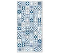 Panorama Tapis Vinyle du Sol Allée - Différentes Tailles - (Carreaux Ciments Love Bleu 60x250 cm)