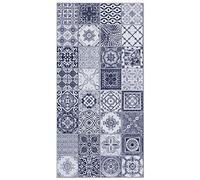 Panorama Tapis Vinyle du Sol Allée - Différentes Tailles - (Carreaux Ciments Nijar Bleu 80x300 cm)