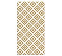 Panorama Tapis Vinyle du Sol Allée - Différentes Tailles - (Carrés Moutarde 80x300 cm)