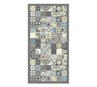 Panorama Tapis Vinyle du Sol Cuisine Salle de Bain - Différentes Tailles - (Carreaux Ciments Cuisine Bleu 120x160 cm)
