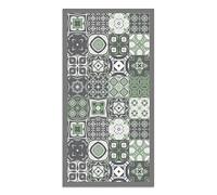 Panorama Tapis Vinyle du Sol Cuisine Salle de Bain - Différentes Tailles - (Carreaux Ciments Vert 60x110 cm)