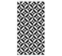 Panorama Tapis Vinyle du Sol Cuisine Salle de Bain - Différentes Tailles - (Géométrie Noir 80x150 cm)