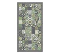 Panorama Tapis Vinyle - Modèle Carreaux Ciments Cuisine Vert 60x110 cm - Différentes Tailles - Deco Maison, Cuisine, Chambre et Exterieur