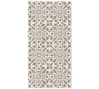 Panorama Tapis Vinyle - Modèle Carreaux Ciments Géométrique Brun 80x200 cm - Différentes Tailles - Deco Maison, Cuisine, Chambre et Exterieur