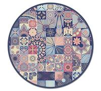 Panorama Tapis Vinyle - Modèle Carreaux Ciments Marron Rond 100x100 cm - Différentes Tailles - Deco Maison, Cuisine, Chambre et Exterieur