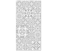 Tapis Vinyle Panorama Carreaux Ciments Talavera Gris 60x250 cm - Tapis pour Cuisine, Bureau et Salon en PVC