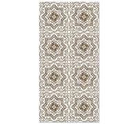 Panorama Tapis Vinyle - Modèle Carreaux Ciments Tolédo Brun 40x80 cm - Différentes Tailles - Deco Maison, Cuisine, Chambre et Exterieur