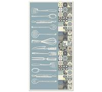Panorama Tapis Vinyle - Modèle Cuisine Utensile Cuisine Bleu 40x80 cm - Différentes Tailles - Deco Maison, Cuisine, Chambre et Exterieur