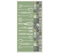 Panorama Tapis Vinyle - Modèle Cuisine Utensile Cuisine Vert 100x140 cm - Différentes Tailles - Deco Maison, Cuisine, Chambre et Exterieur