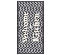 Panorama Tapis Vinyle - Modèle Cuisine Welcome to My Kitchen Gris 80x150 cm - Différentes Tailles - Deco Maison, Cuisine, Chambre et Exterieur