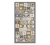 Panorama Tapis Vinyle - Modèle Style Carreaux Ciments Orange 100x140 cm - Différentes Tailles - Deco Maison, Cuisine, Chambre et Exterieur