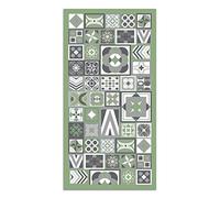 Panorama Tapis Vinyle - Modèle Style Carreaux Ciments Vert 60x250 cm - Différentes Tailles - Deco Maison, Cuisine, Chambre et Exterieur