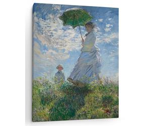 Panorama Toile Décorative Moderne - «Femme à l’ombrelle» de Claude Monet - 40x60 cm - Cadre Decoration Murale de Chambre - Canvas pour Cadeau Originale